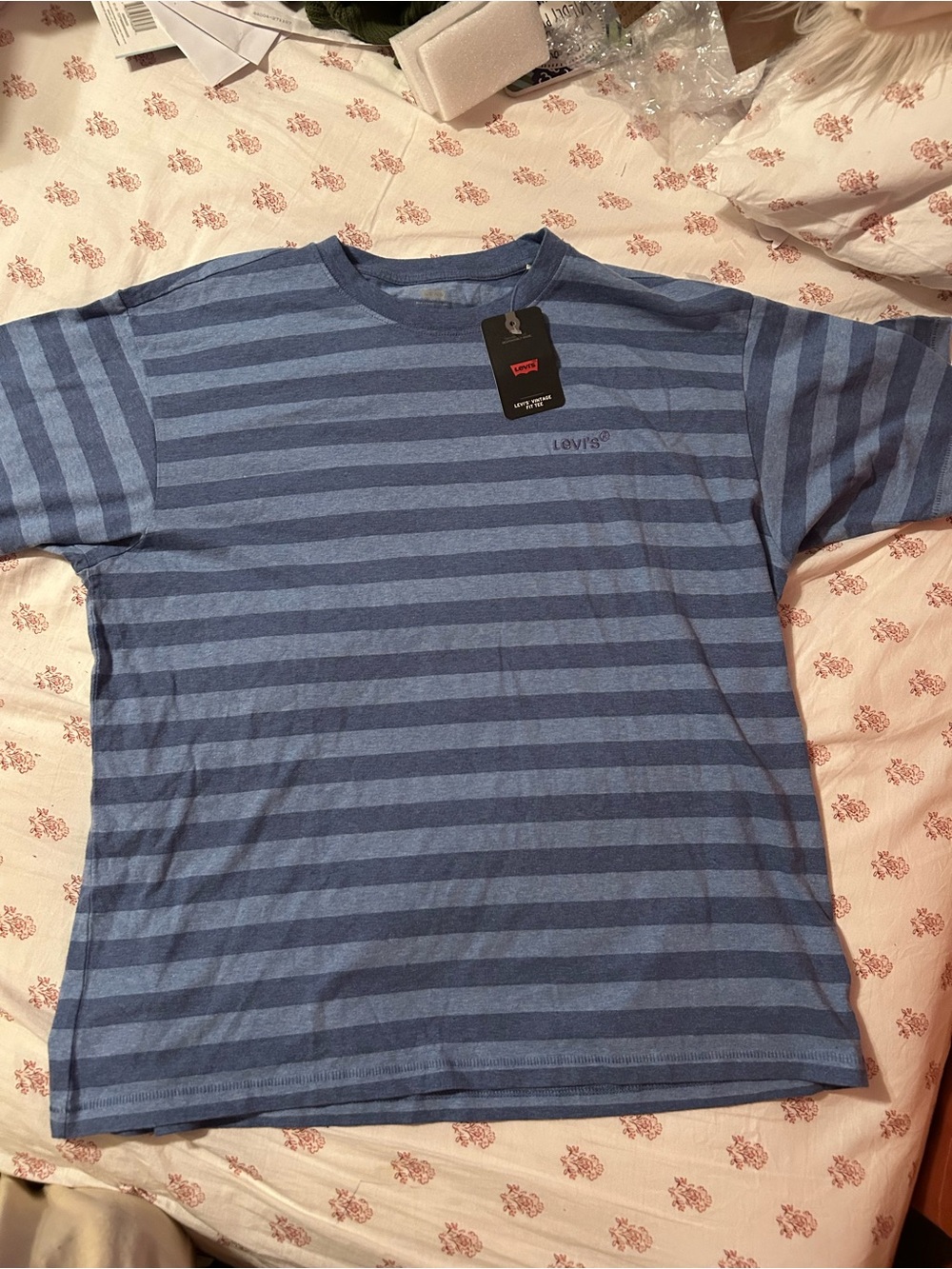 Levi's Blue Striped Crewneck Tee